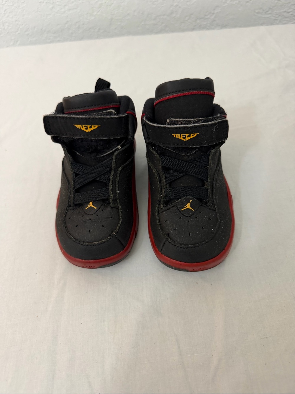 Jordan Kids Black and Red High-Top Sneakers